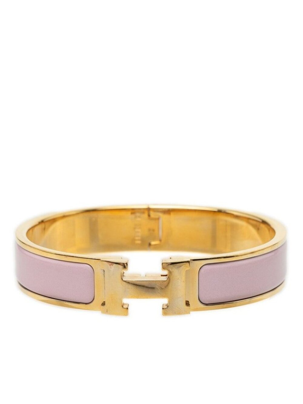 Hermes Clic H PM Bracelet Gold Pink Plated Enamel